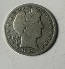 1906 D Barber Half Dollar  Silver Coin 90% Denver  Mint 50 Cents