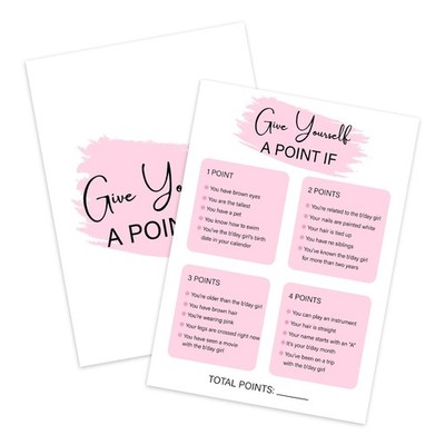 Birthday Party - Give Yourself A Point If, Birthday Party Activity Favor, Set...