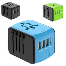International Travel Adapter Universal Power Adapter Worldwide All in 1 , 4USB-A