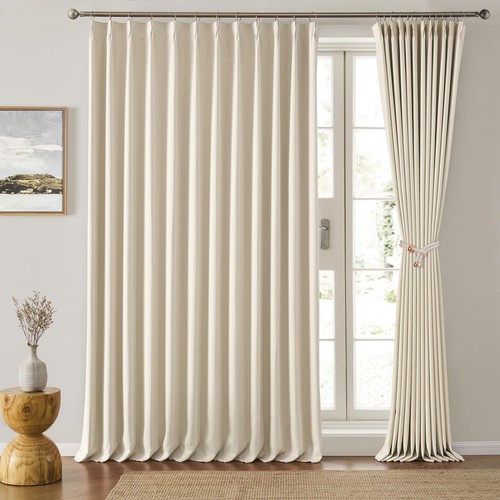 Blackout Sliding Glass Door Curtains 2 Panels Set,80 Inch Wide Room Divider D...