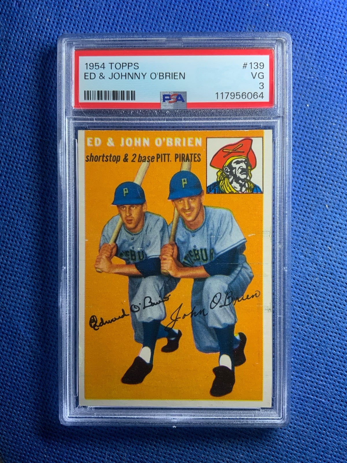 1954 Topps Ed & Johnny O'Brien #139 - PSA 3 VG