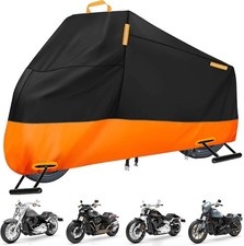 Motorcycle Cover Waterproof Outdoor, 300D Heavy Duty Motorcycle Cover for Harley