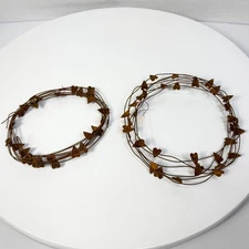 Primitive Style Rusty Metal Heart Garland 2 Rolls 140 Inch Each Rustic Decor