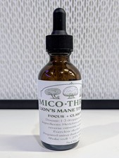 Lions Mane Mushroom Tincture 4 fl oz prepared with dual extraction