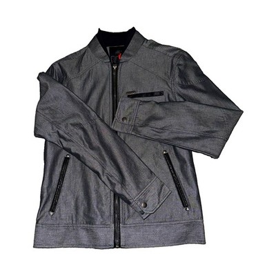 G by GUESS Horacio LS Men s Gray Bomber Jacket Full Zip Long Sleeve XS