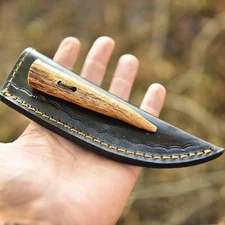 Leather Knife Sheath Fix Blade Outdoor Knives Holster Belt Original Stag Antler