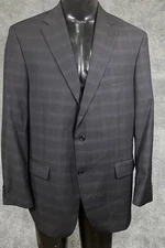 Hart Schaffner Marx Navy Blue Striped 100% Wool Two Button Blazer Sz 44 189/5