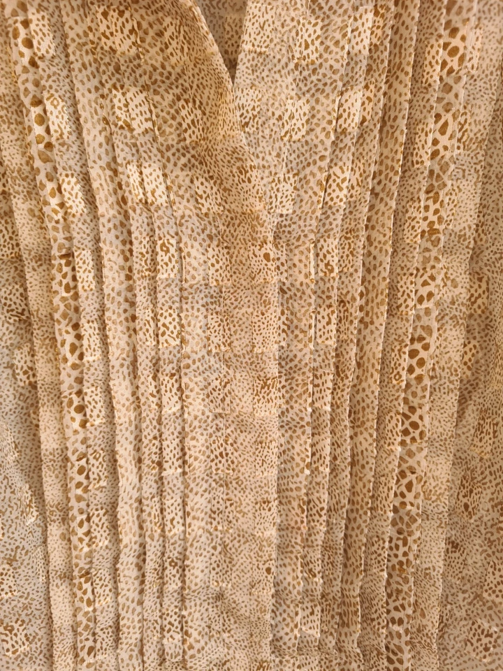 Blusa Plisada Jones New York Signature Estampado Animal L Otoño Camisa Transparente Foto 4 de 4