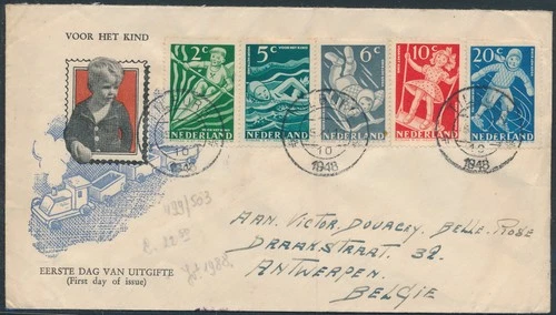 LS74663 Netherlands 1948 child welfare FDC used