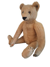 Antique Steiff Teddy Bear c. 1920 Long F Button in Ear, Vintage Mohair Teddy