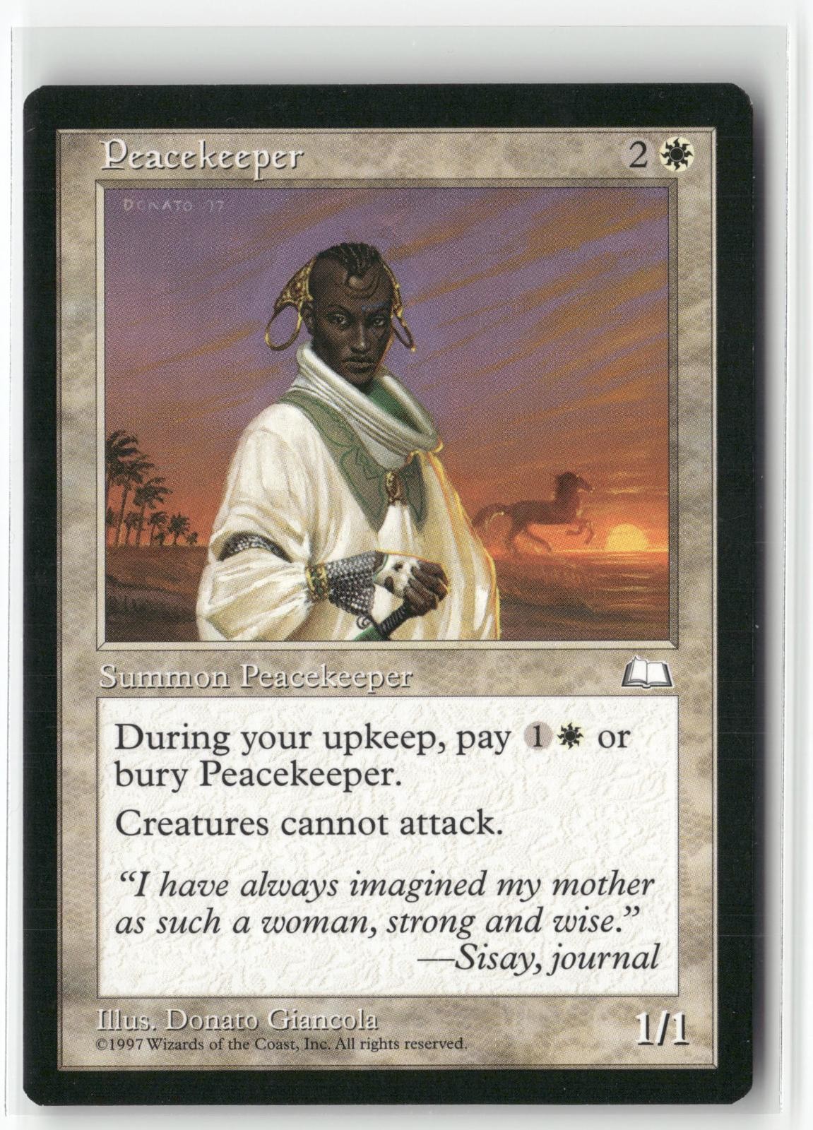 Peacekeeper Rare Weatherlight Magic: The Gathering Near Mint