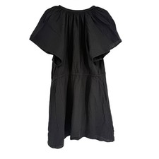 Gap NWT Womens Size XL Tie-Waist V-Neck Flutter-Sleeve Dress Black Gauzy