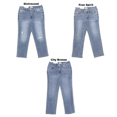 Seven7 Women's Tummyless High Rise Straight Leg Ankle Jean