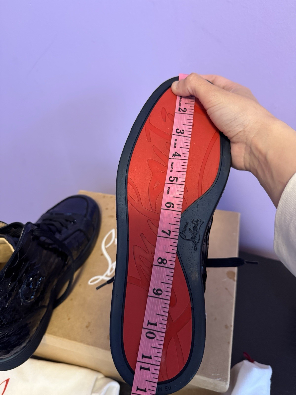 LOUBOUTIN RANTUS ORLATO FLAT PYTHON BLUE NAVY SNE… - image 9