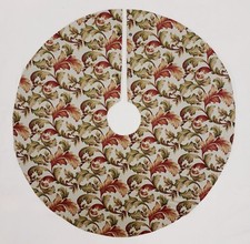 Autumn Fall Floral Leaves Christmas Tree Skirt 3 Shapes Available 