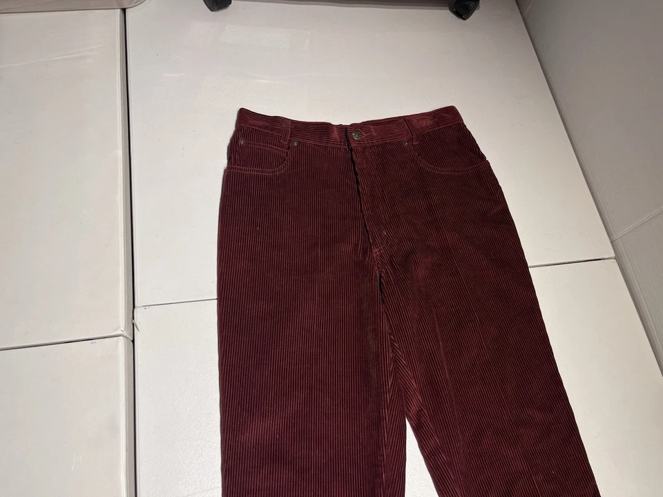 Pantalones Fendi Mujer’s 30 Pana Magenta Algodón Recto Italia Años 70’s De Colección 30x29 Foto 3 de 4