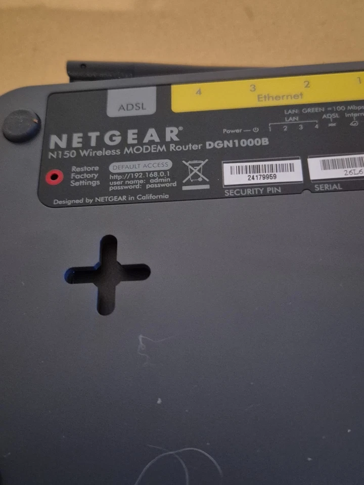 NETGEAR DGN1000B N 150 Wirless Modem Router mit Netzteil  - Bild 2 von 2