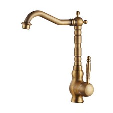 Antique Brass Swivel Spout Kitchen Bar Sink Basin Mixer Water Tap faucet ean001