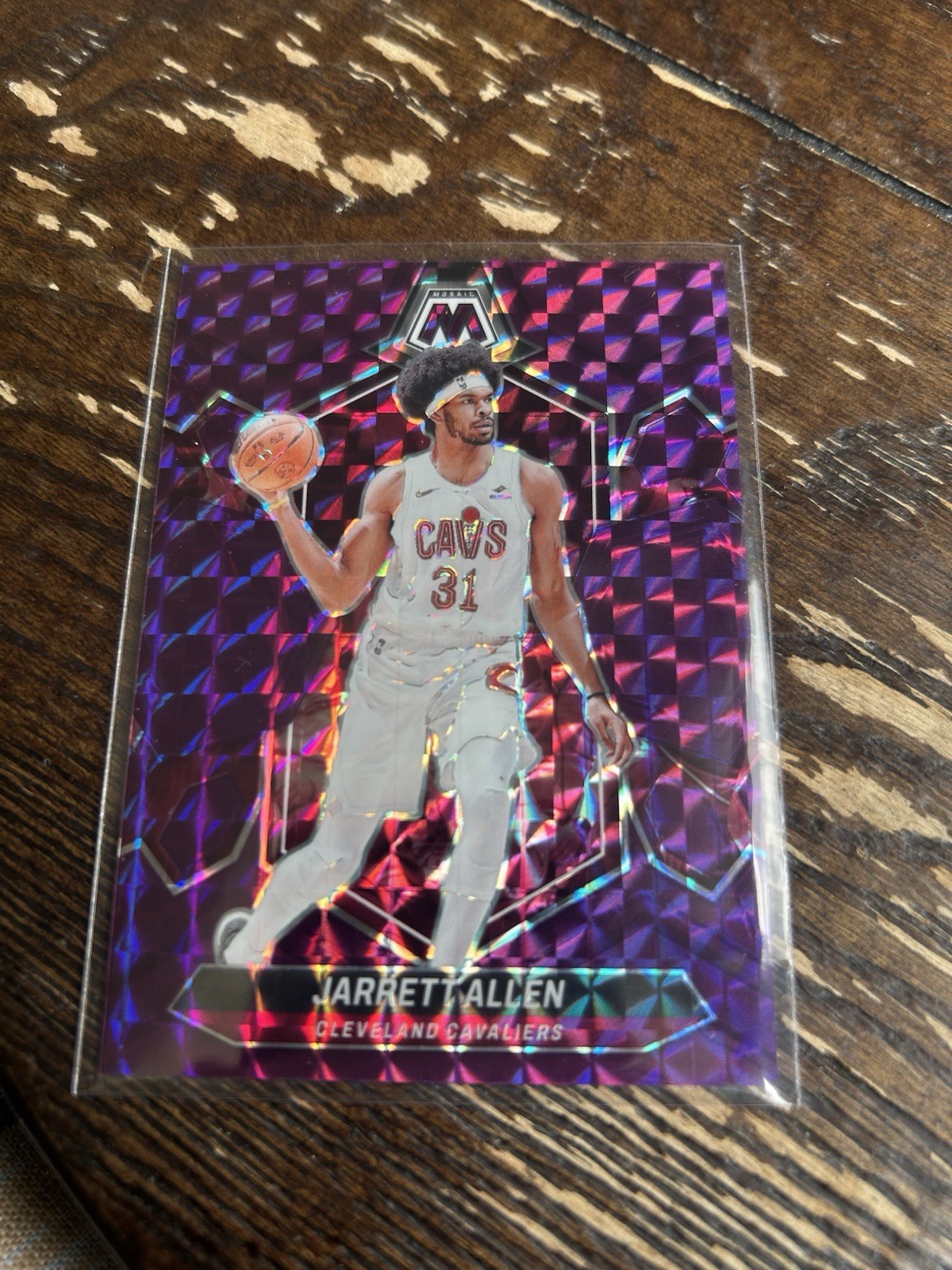 2023-24 Panini Mosaic Purple Mosaic Prizm #21 Jarrett Allen Cavaliers /99