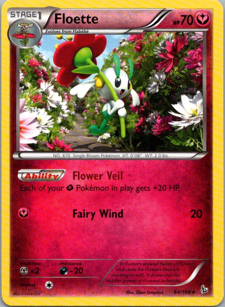 Pokemon TCG Floette 64/106 Flashfire LP