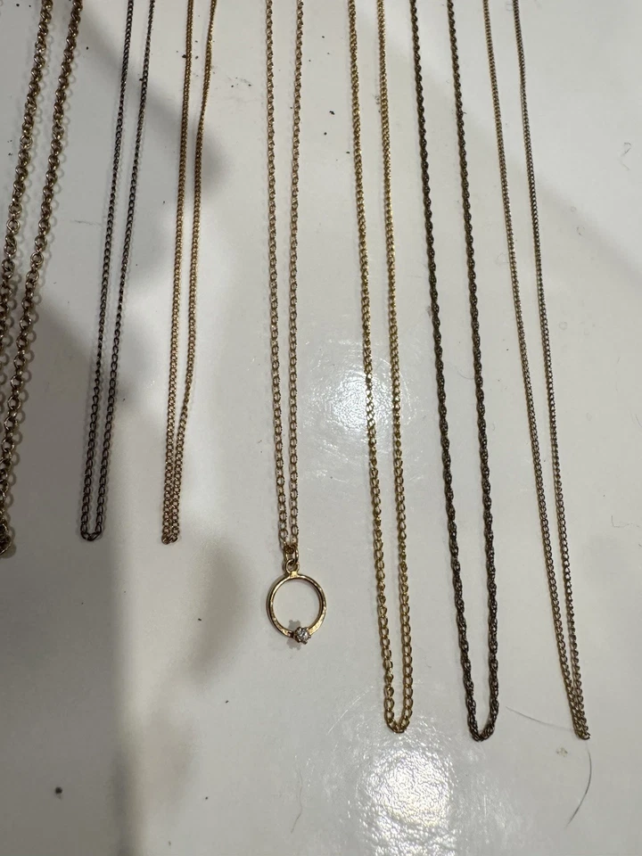 Collares G.F Vintage 14K, 12K, 10K Oro Relleno 16 pulgadas-20 pulgadas. 14,4 gramos. Foto 3 de 4