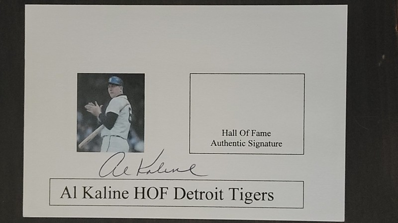 Al Kaline Detroit Tigers Signed Autograph Index Card 