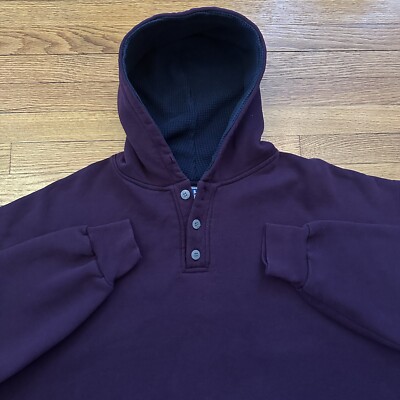 Vintage Russell Athletic Purple Henley Hoodie XXL Made In USA