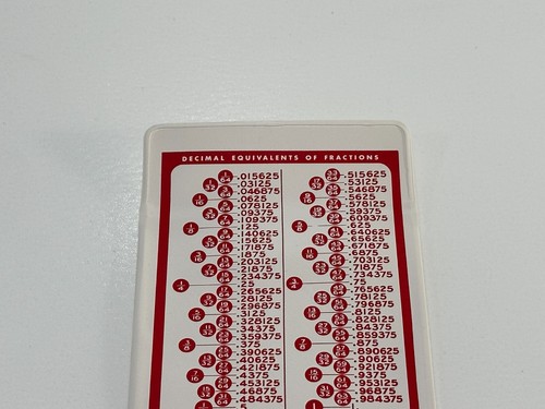 NOS Starrett Precision Tools "BUY THE BEST!" w/ Decimal Chart POCKET PROTECTOR - Picture 5 of 8