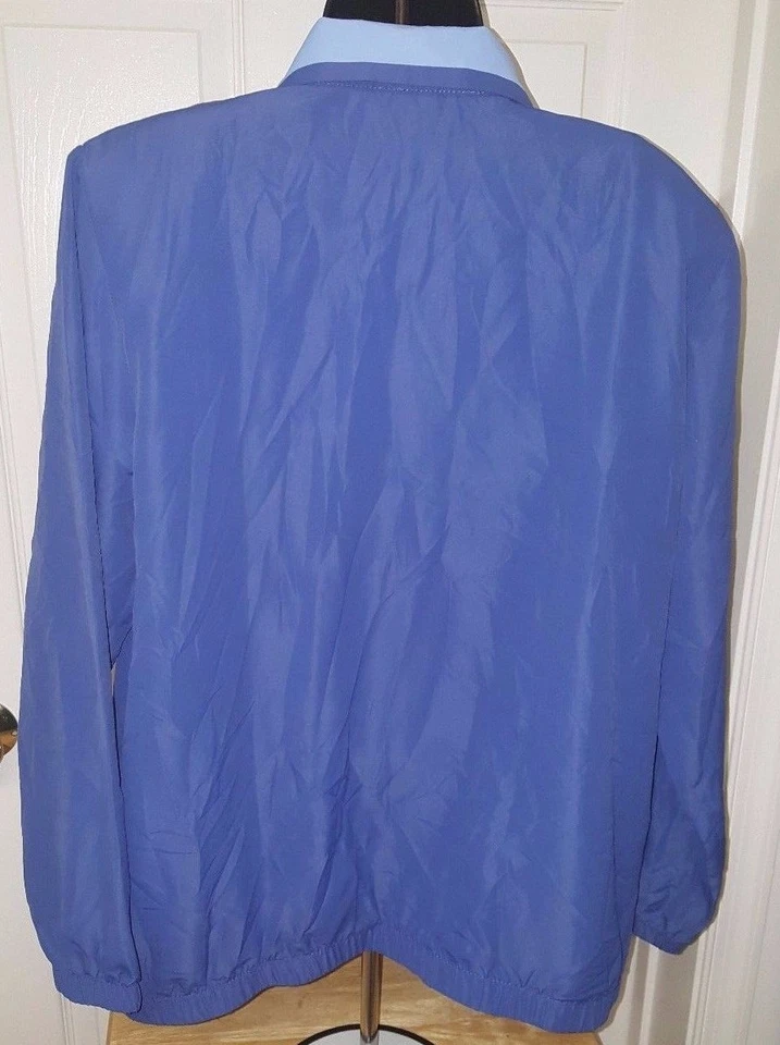 Blair 女式夹克外套 L 码大号蓝色米色花卉 — 第 3/3 张图片