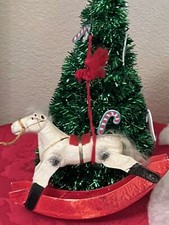 Vintage wooden Rocking Horse Christmas Tree Ornament
