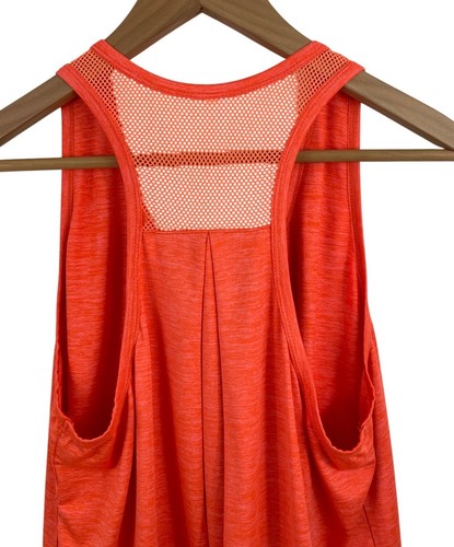 Orange Racerback Tank Top With Mesh Detail Size L Womens Activewear - Picture 4 of 6