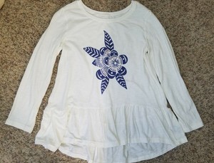 Aerie Ae Ladies Xs Girls Xl Cream Long Sleeve Burnout Ruffle 14 16 Ln Ebay