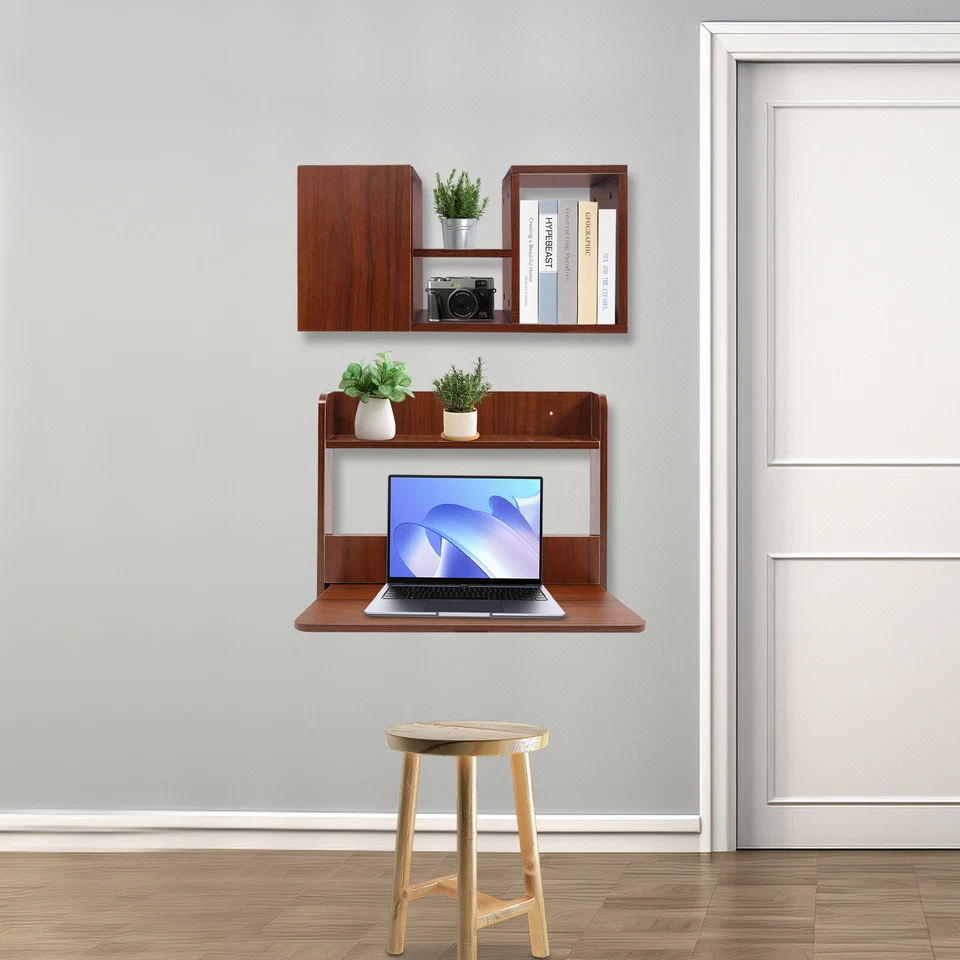 Wall Mounted Bookshelf Folding Space Saving Wall Mounted Table Fold Down Lapto - Image 2 of 4