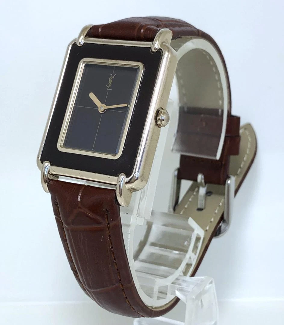 SAINT LAURENT (YSL) OROLOGIO YVES SAINT LAURENT LOGO RETTANGOLARE 4 797621 MOLTO RARO DAL GIAPPONE