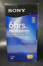 4 Pack New SEALED Sony Premium Grade 6 Hours T-120VR Video Tapes Cassettes VHS