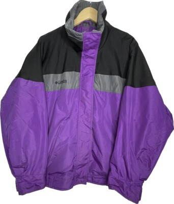 Columbia Jacke Damen Large BugaBoo Lila Colourblock Windbreaker Regenmantel