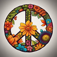 Flower Peace Sign Sticker Cup Laptop Car Vehicle Window Bumper Vinyl Decal