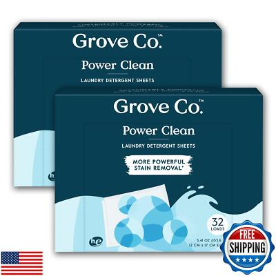 #ad Grove Co. Laundry Detergent Sheets Power Clean Dissolving Washer Sheets 2 P $44.99