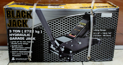 Black Jack T830023W, 3 Ton. HYDRAULIC Garage Jack, Black. BRAND
