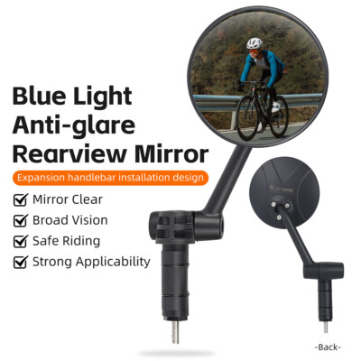 West Biking Bicycle Handlebar Mirror Anti Glare Bicycle Mirror 17.2-18m 1pcs