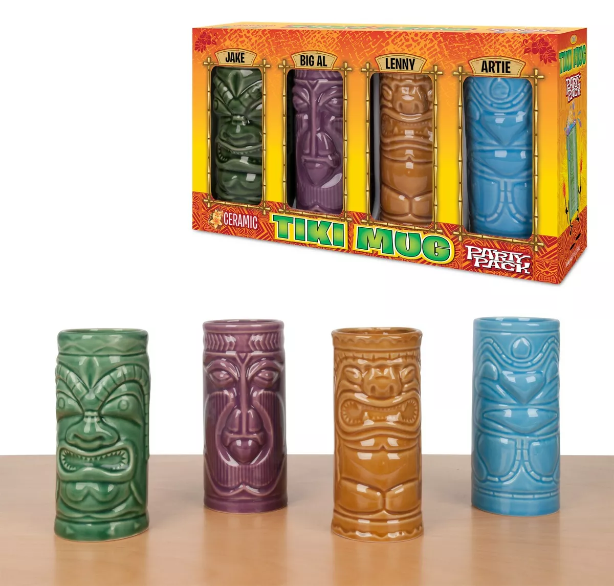 Tiki Mug Party Pack Archie McPhee Ceramic starter set 4 pack brand new 10oz cups