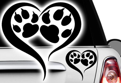 Love Heart Paw, Dog, Cat, Cat Paw Dog Paw xDecal Sticker x