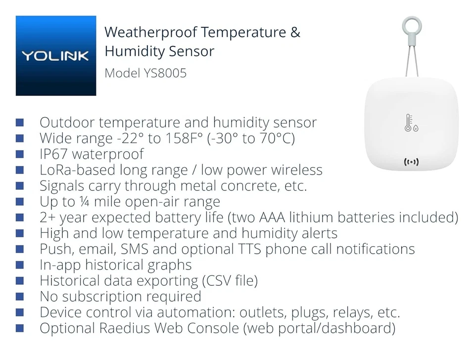 Remote Monitoring Outdoor Sensor - 1000' Range, SMS & Email Alerts, Hub Included - Image 4 of 4