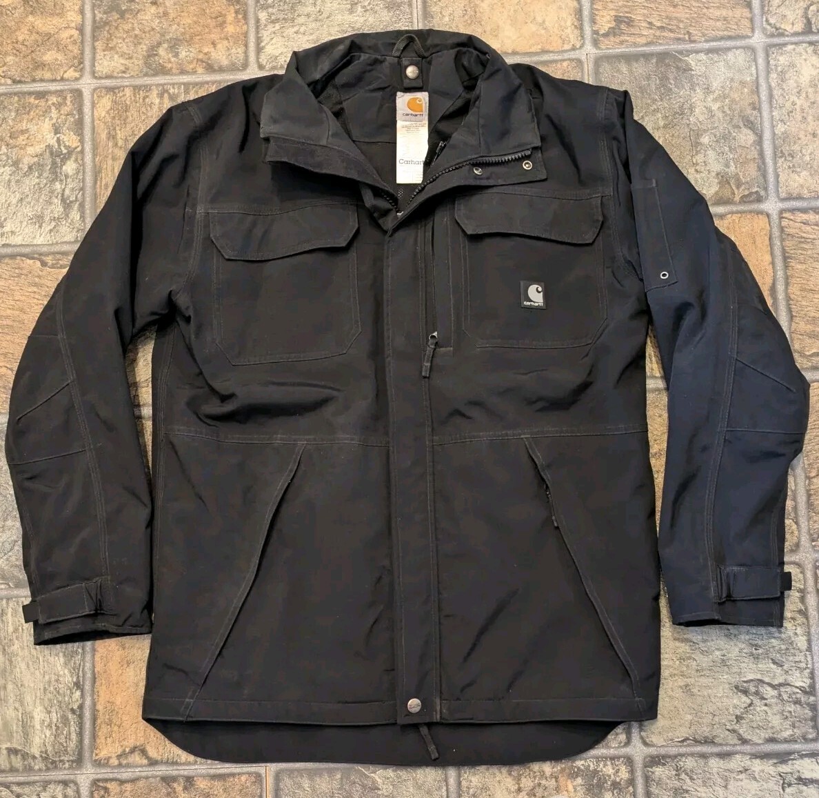 Carhartt Jacket Waterproof Breathable C16 BLK Black size tag S-Reg