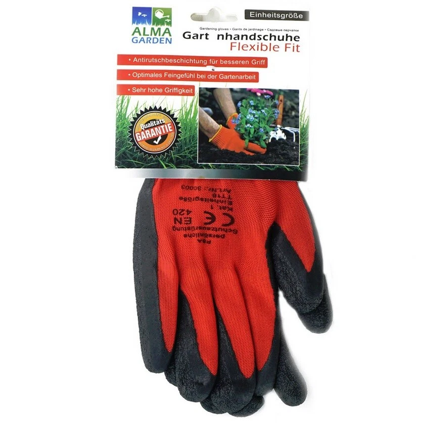 1 paio guanti da giardino taglia 9 uomo nero rosso guanti guanti da lavoro DUT