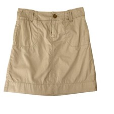OLD NAVY Women Y2k Beige Cotton Mini Skirt Sz 2 Utility Style Casual Travel Core