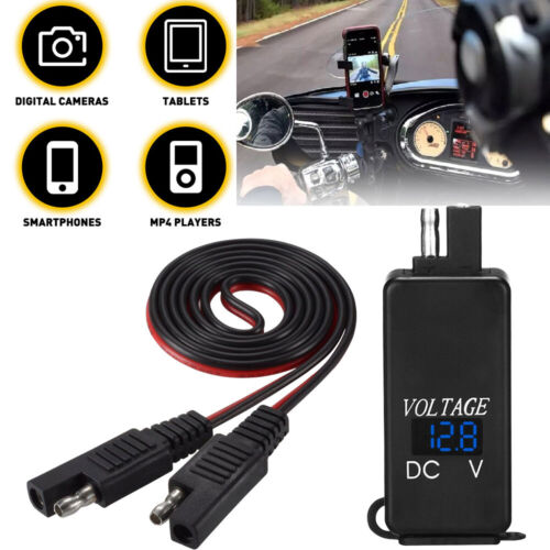 Adaptateur câble chargeur moto SAE vers USB étanche téléphone portable tablette Royaume-Uni - Photo 1/10