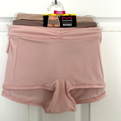 NEW 3 Pack Maidenform Everyday Luxe BoyShorts Panties M/6 Multi-Color DM3TBS