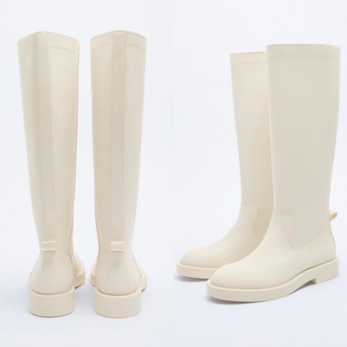 ZARA NEW RUBBERIZED BOOTS OFF WHITE SIZE: US 35-42 REF: 3001/910
