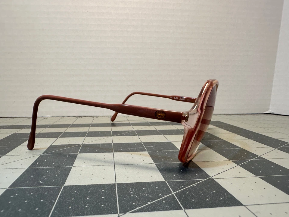 BONITAS GAFAS GUCCI GG 2102 de los 80 47E ROSA 55-17-135 de gran tamaño - SOLO MARCO Foto 4 de 4